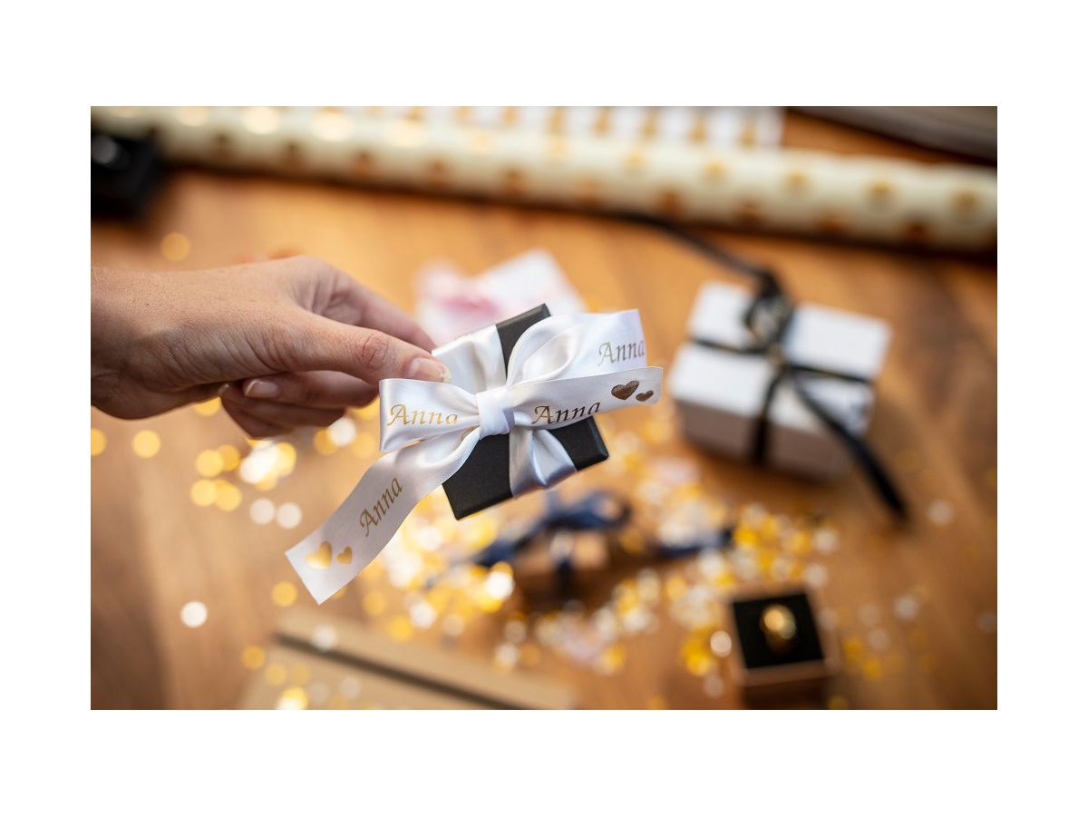 PTOUCH Band weiss/gold TZE-R254 Tze Geräte 24mm (4977766801881)