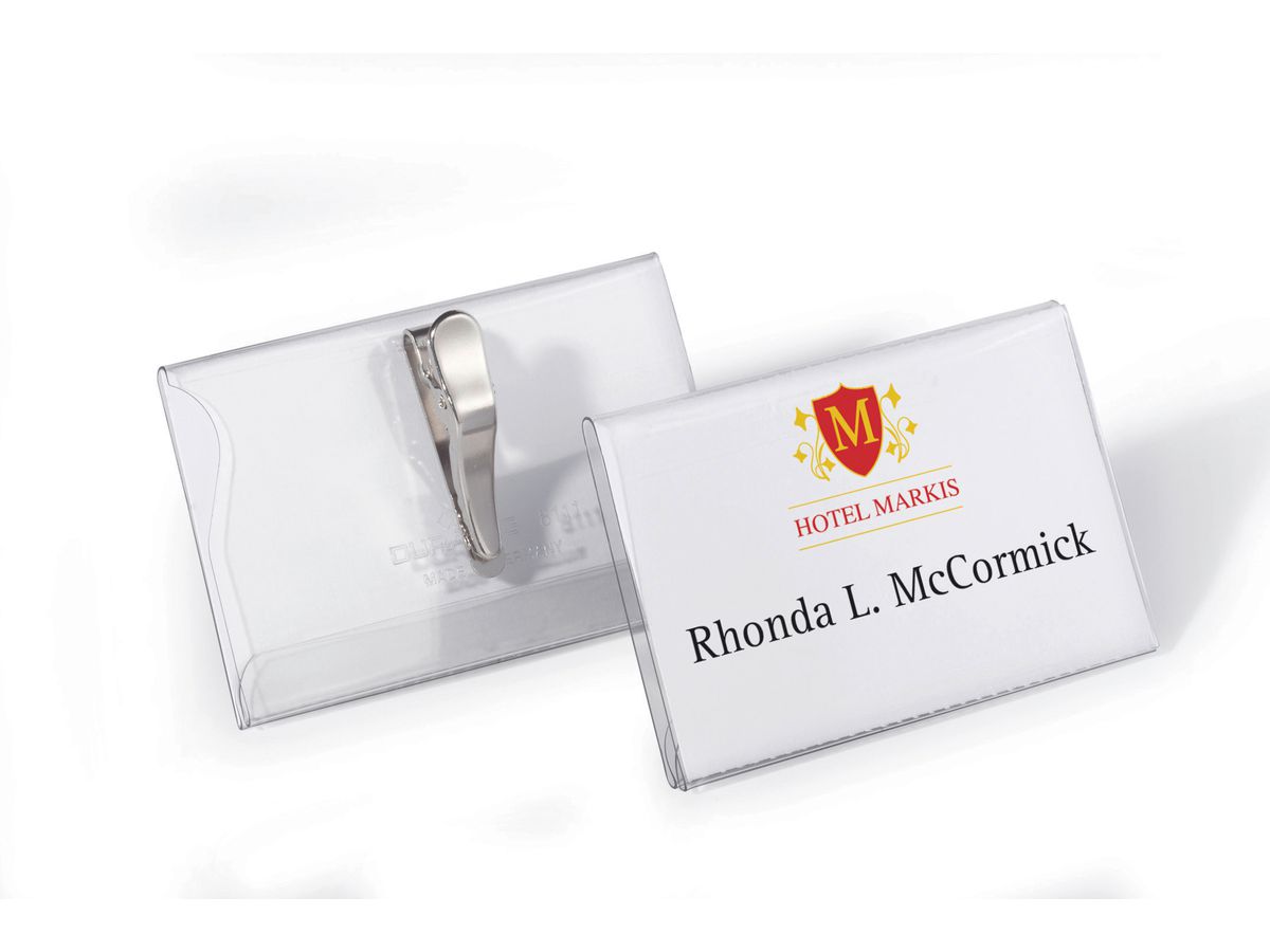 DURABLE Namensschild m. Krokoklemme 811119 transparent, 54x90mm 25 Stk. (4005546811215)