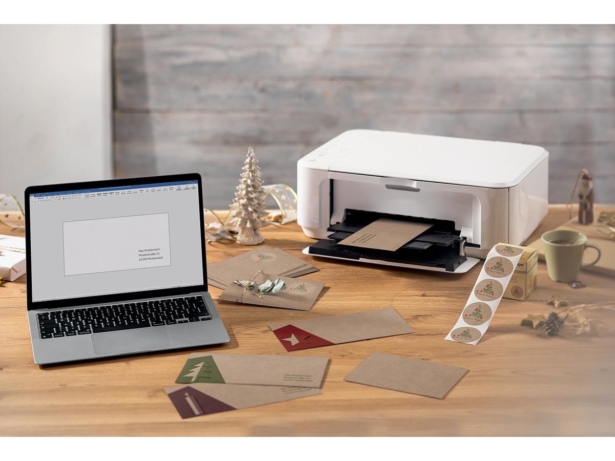 SIGEL Weihnachts-Umschl.-Set 11x22cm DU258 Cut-out style Kraftpapier (4004360795084)