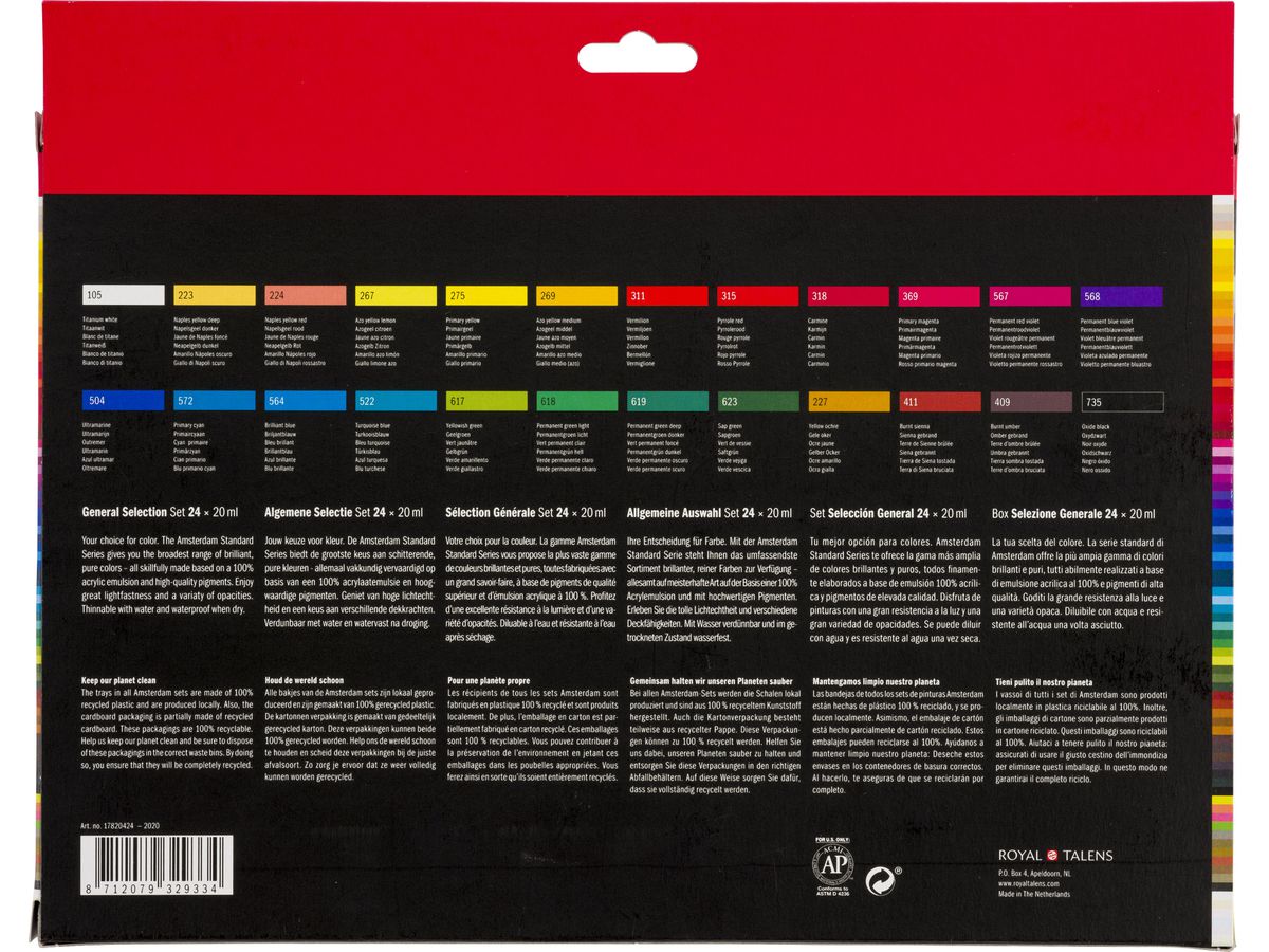 AMSTERDAM Standard Series Acryl Set 17820424 24x20ml (8712079329334)
