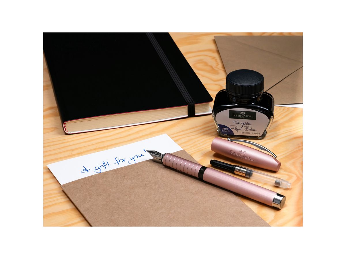 FABER-CASTELL Geschenkset Essentio M 149626 rosé, mit Tintenfass (4005401496267)