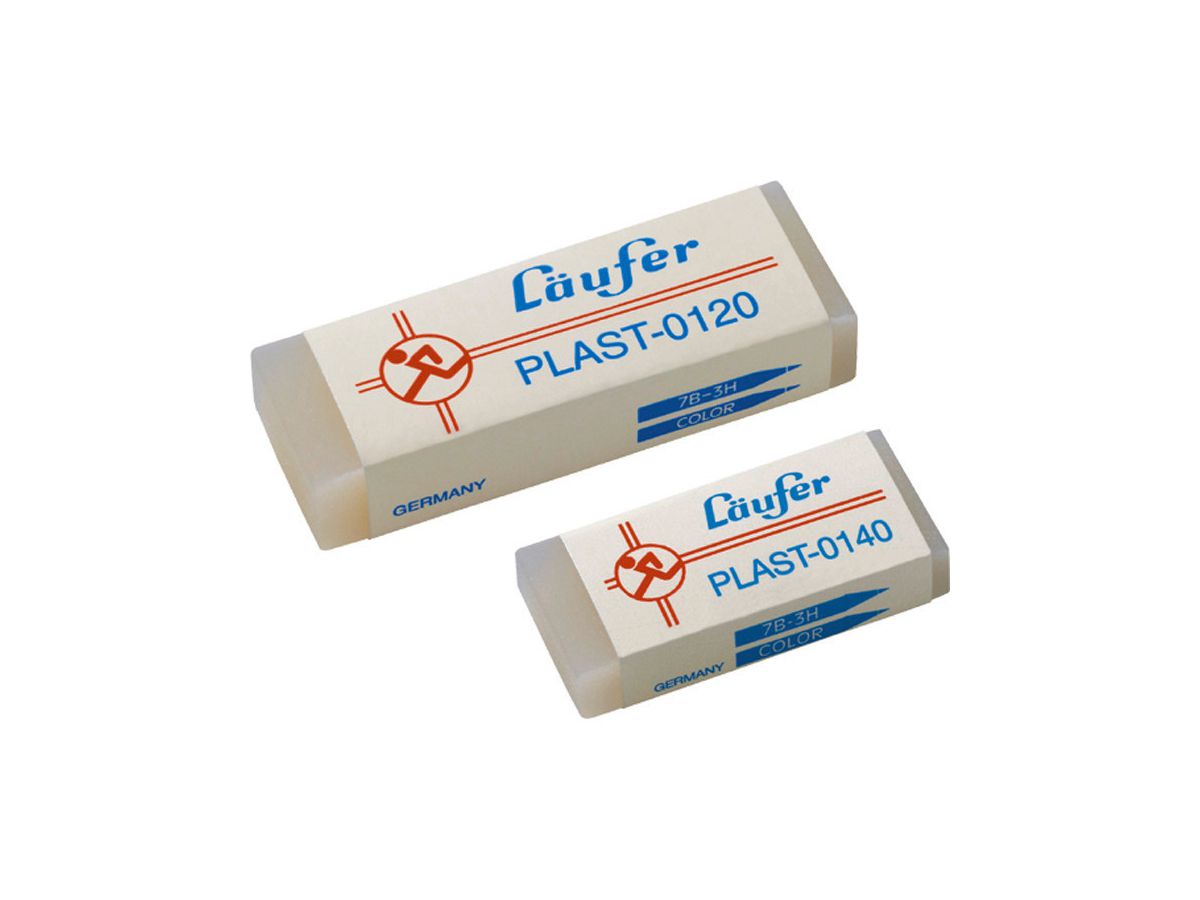 LÄUFER Plast-Radierer 46x20x9mm 01400 mit Kartonmanschette (4006677001407)