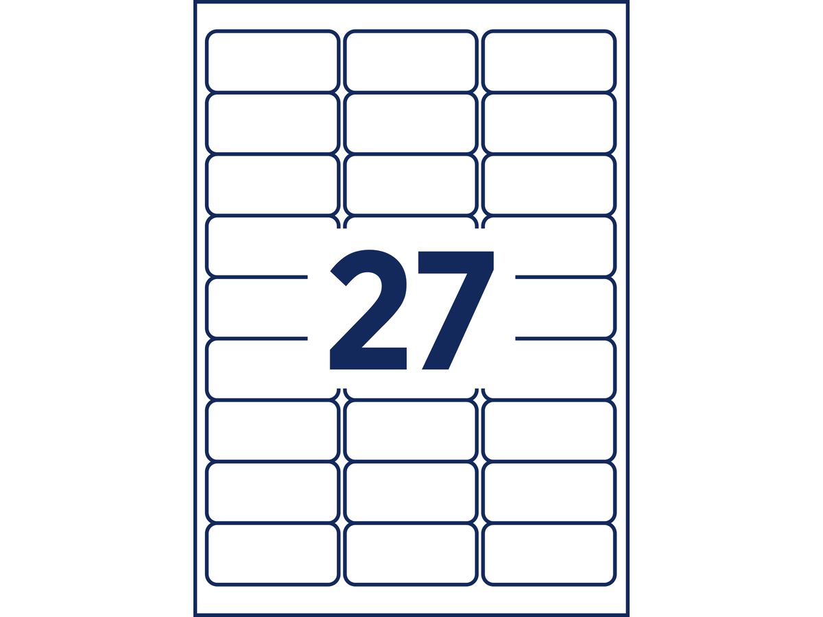 AVERY ZWECKFORM Namensetiketten 63.5x29.6mm L4784-20 Laser, weiss 20Bl./27Stk. (4004182047842)