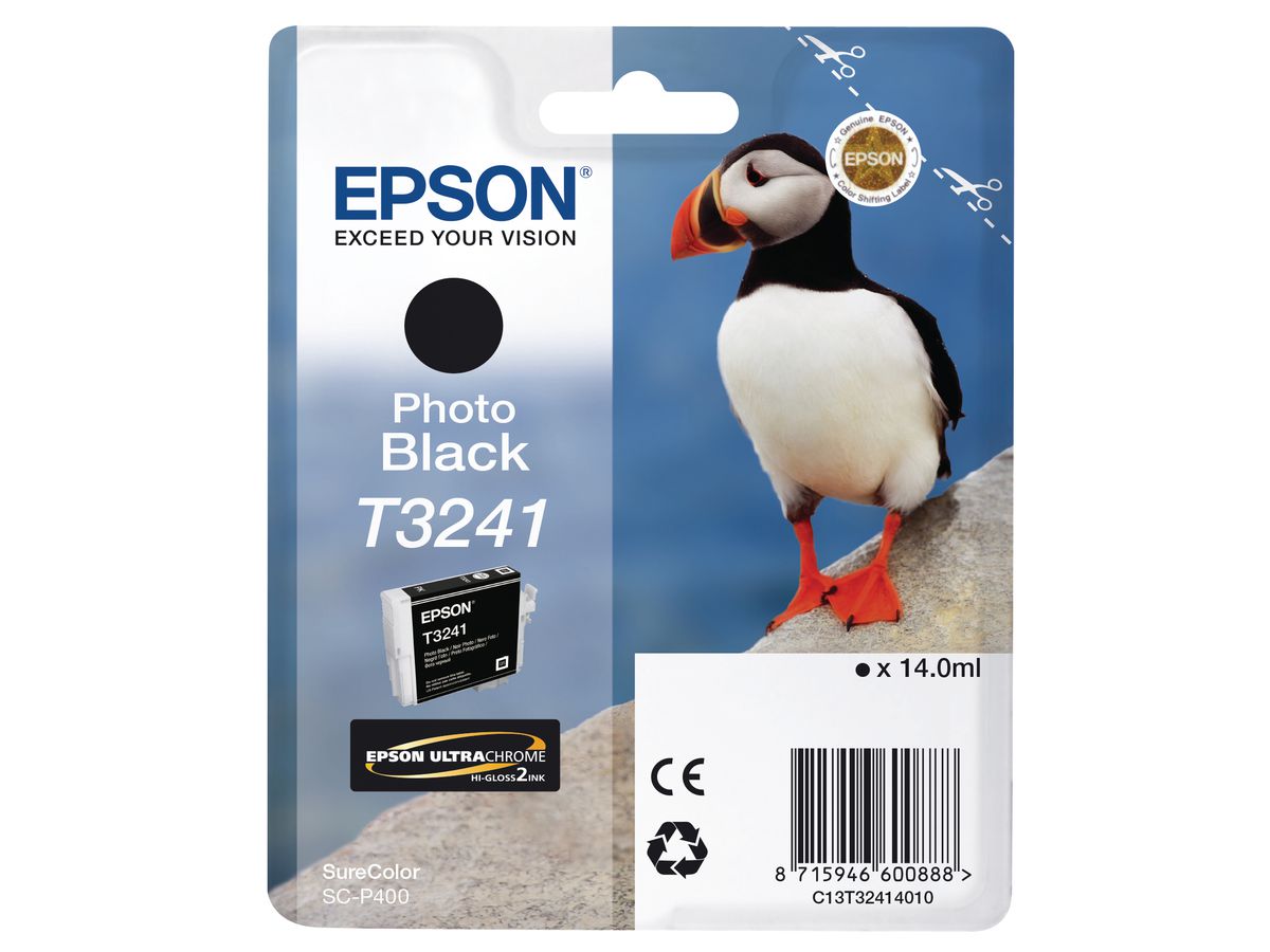 EPSON Cart. d'encre photo noir T324140 SureColor SC-P400 14ml (8715946600888)