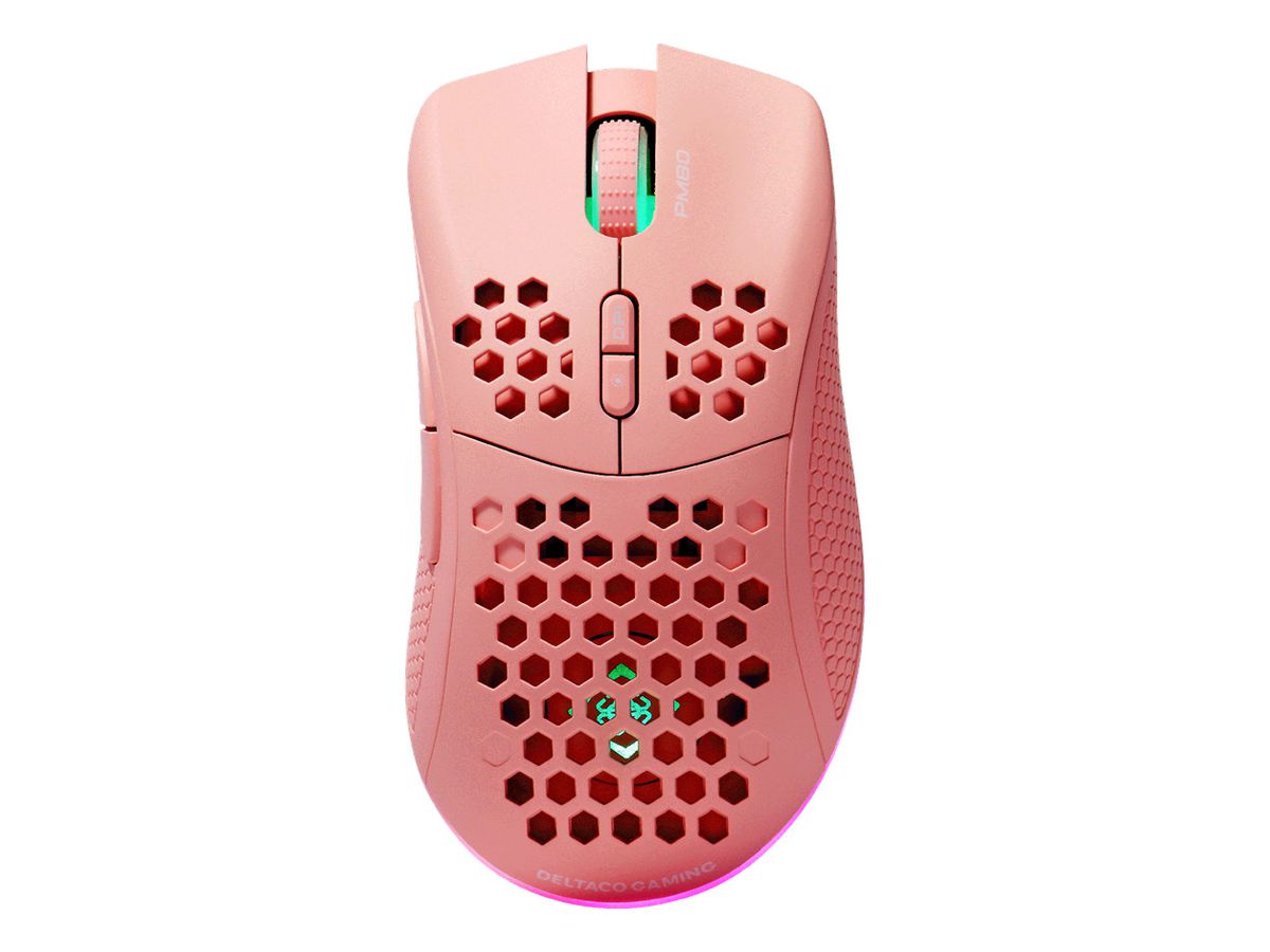 DELTACO Lightweight Gaming Mouse,RGB GAM-120-P Wireless, Pink, PM80 (7333048057235)