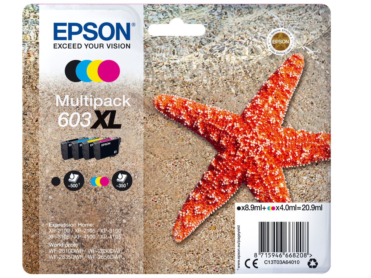 EPSON Multipack Inch. 603XL CMYBK T03A64010 XP-2100 4-color (8715946668208)