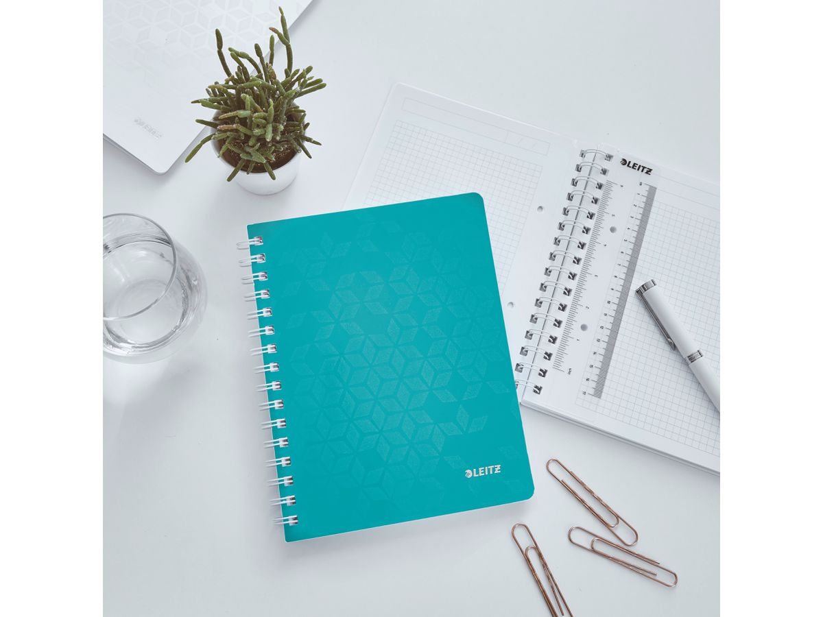 LEITZ Notizblock WOW PP A5 46410051 eisblau kariert (4002432107841)