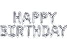 PARTYDECO Palloncino in foil 340x35cm FB6M-018 Happy Birthday argento (5902230771888)