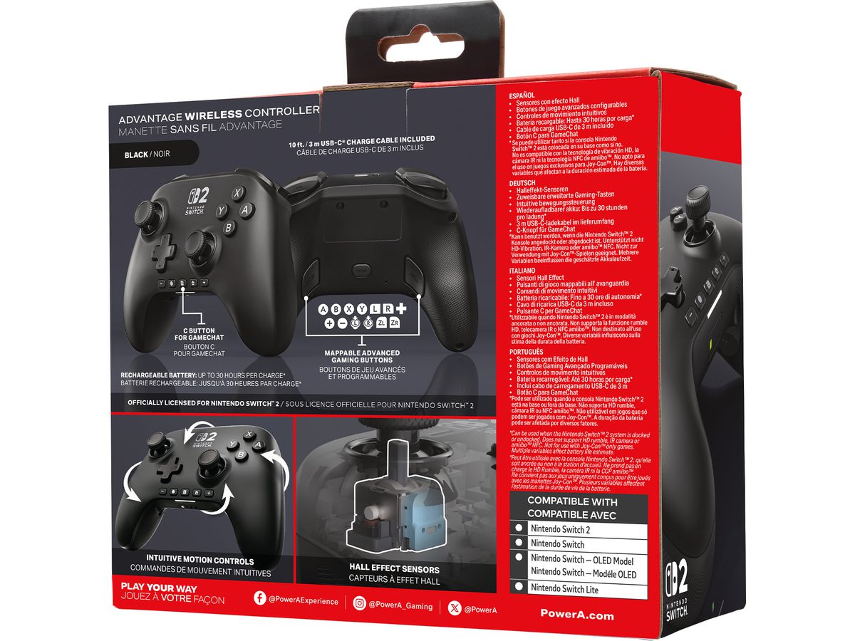 POWER A Advantage Wireless Ctrl. NSGP0545 NSW2, Black (0617885159015)