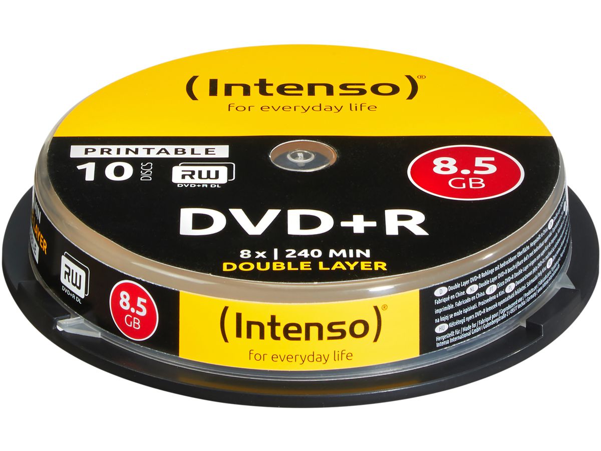 INTENSO DVD+R Cake Box 8.5GB 4381142 8X DL print. 10 PCS (4034303009190)