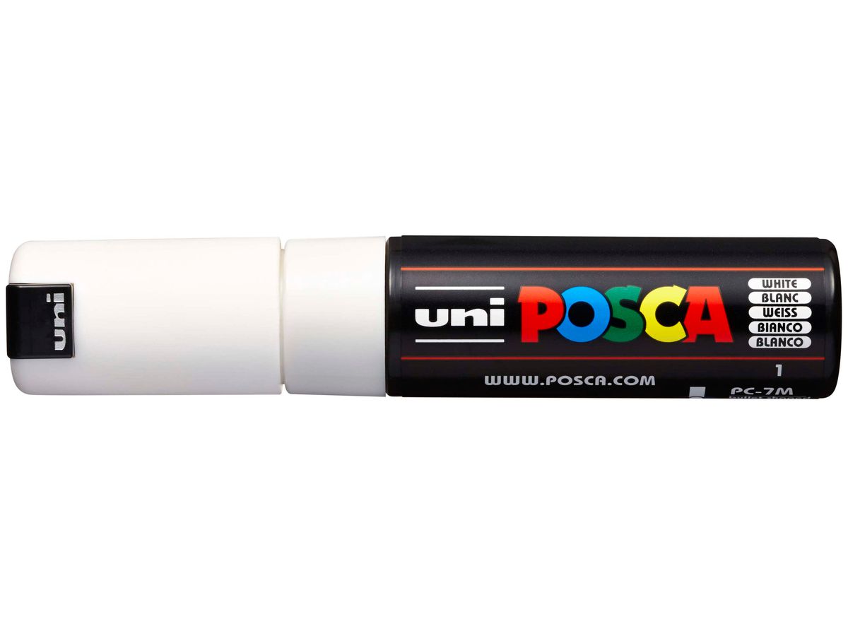POSCA Marker 4.5-5.5mm PC-7M WHITE weiss, Rundspitze (4902778228258)