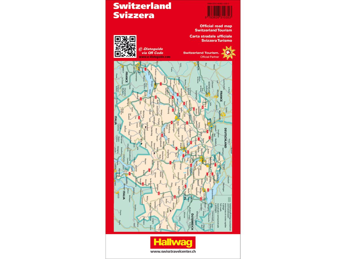 HALLWAG Strassenkarte 3-8283-1048- Schweiz 1:303 000 (9783828310483)