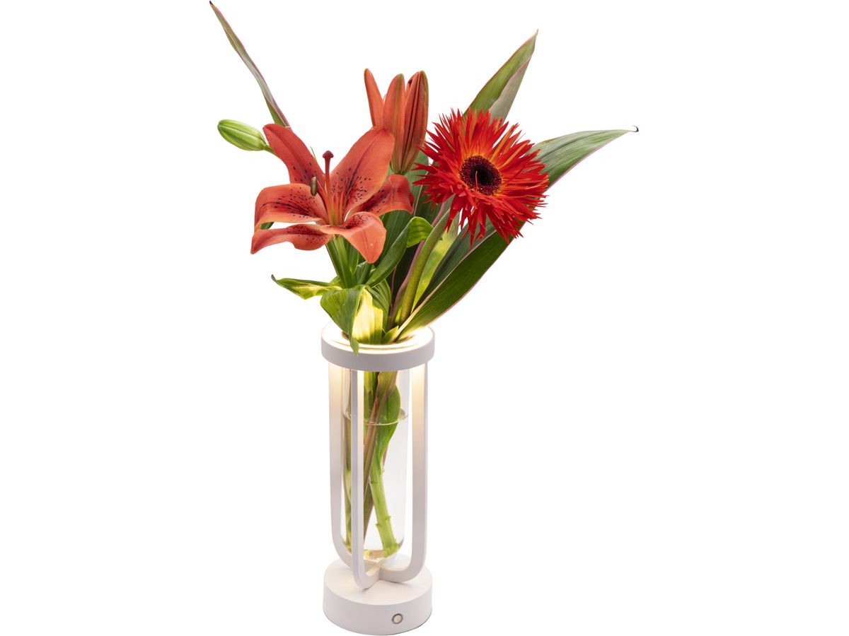 SECURIT Lampada da tavolo FLORENCE LP-FL-WT bianco, batteria, regolabile (8720663161383)