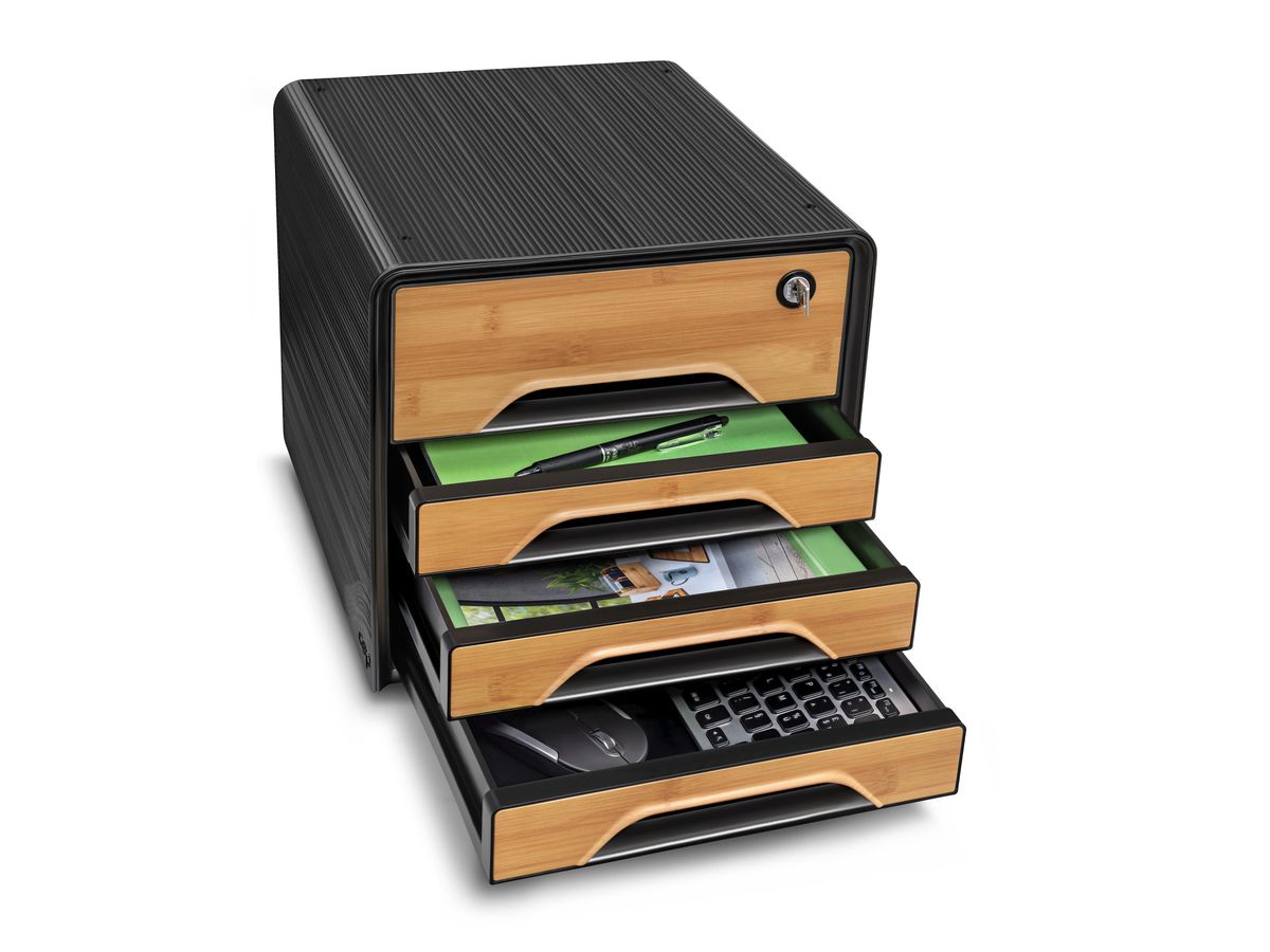 CEP Schubladenbox Smoove Silva 1073115301 4 Schubl.m Schloss sw//bambus (3462159018256)