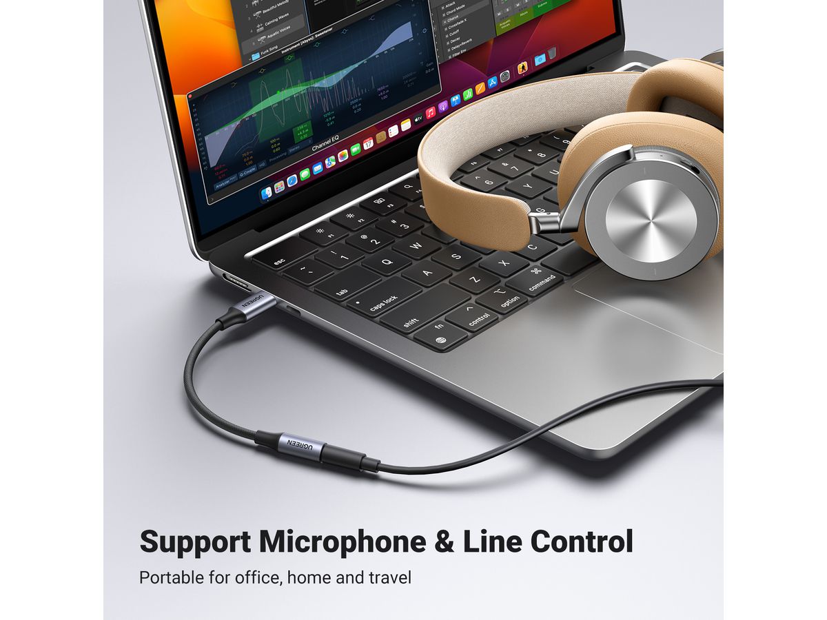 UGREEN Cable USB-C to 3.5mm M/F 80154 Alu Shell with Braided 10cm (6957303881543)