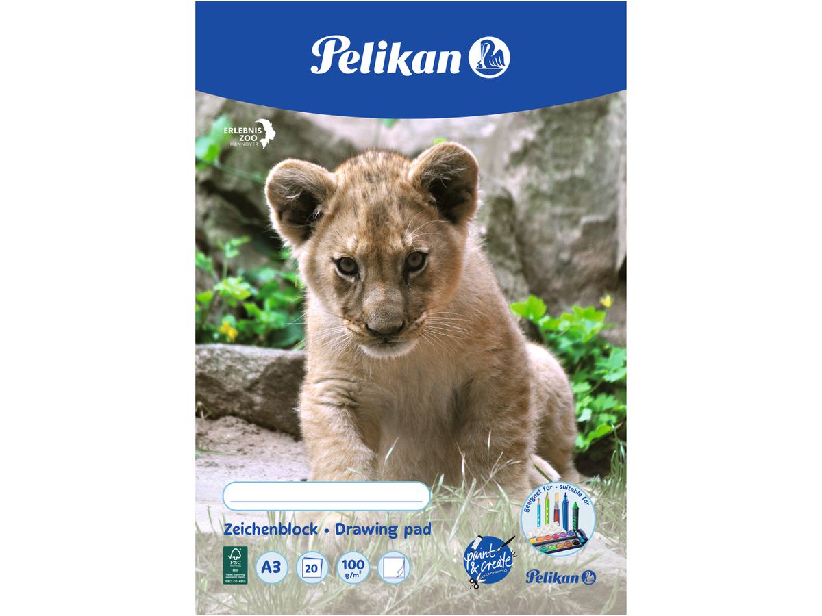 PELIKAN Bloc à dessin A3 224840 ass.,100gr 20 feuilles (4012700224842)