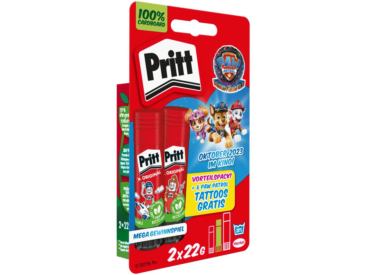 PRITT Klebestift 22g 900323 Paw Patrol Edition 2er Pack (4057278014075)