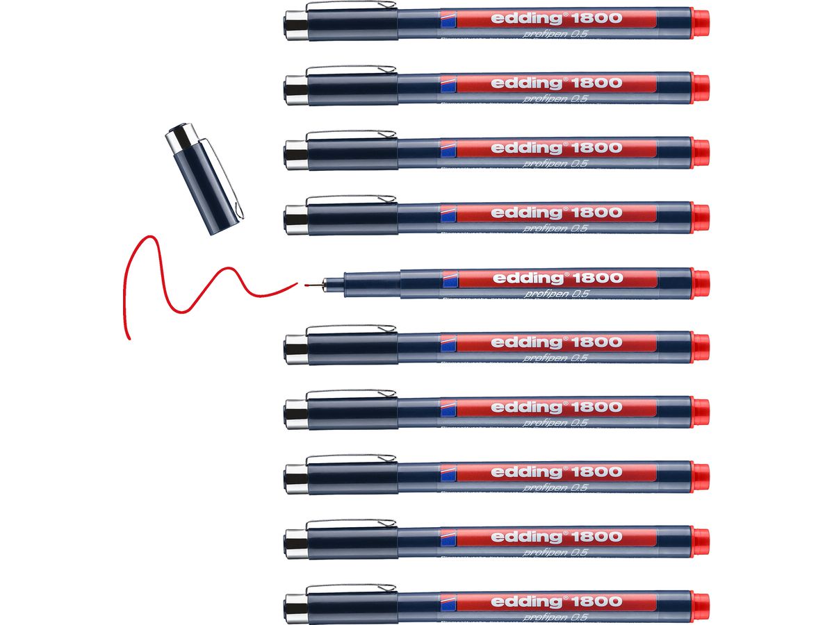 EDDING Profipen 1800 0.50mm 1800-2-05 rosso (4004764044368)