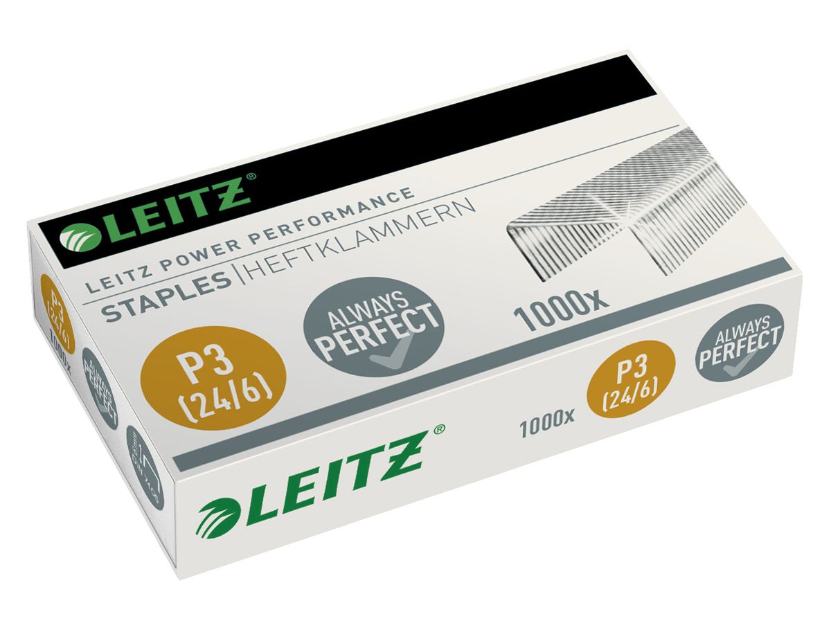 LEITZ Heftklammern P3 24/6 mm 5570-00-00 verzinkt 1000 Stk (4002432325085)