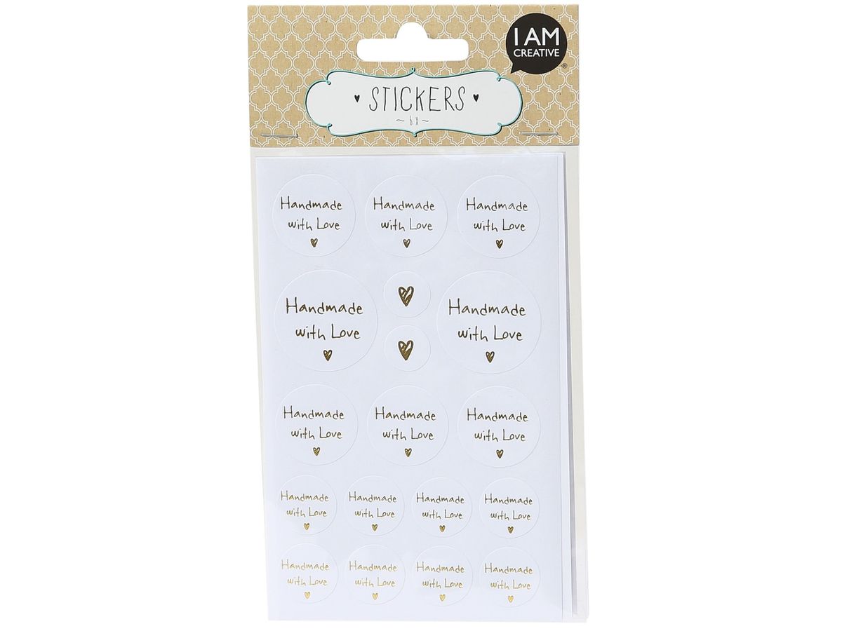 I AM CREATIVE stickers, 6 feuilles 4087.481 Handmade with Love (7611983170937)