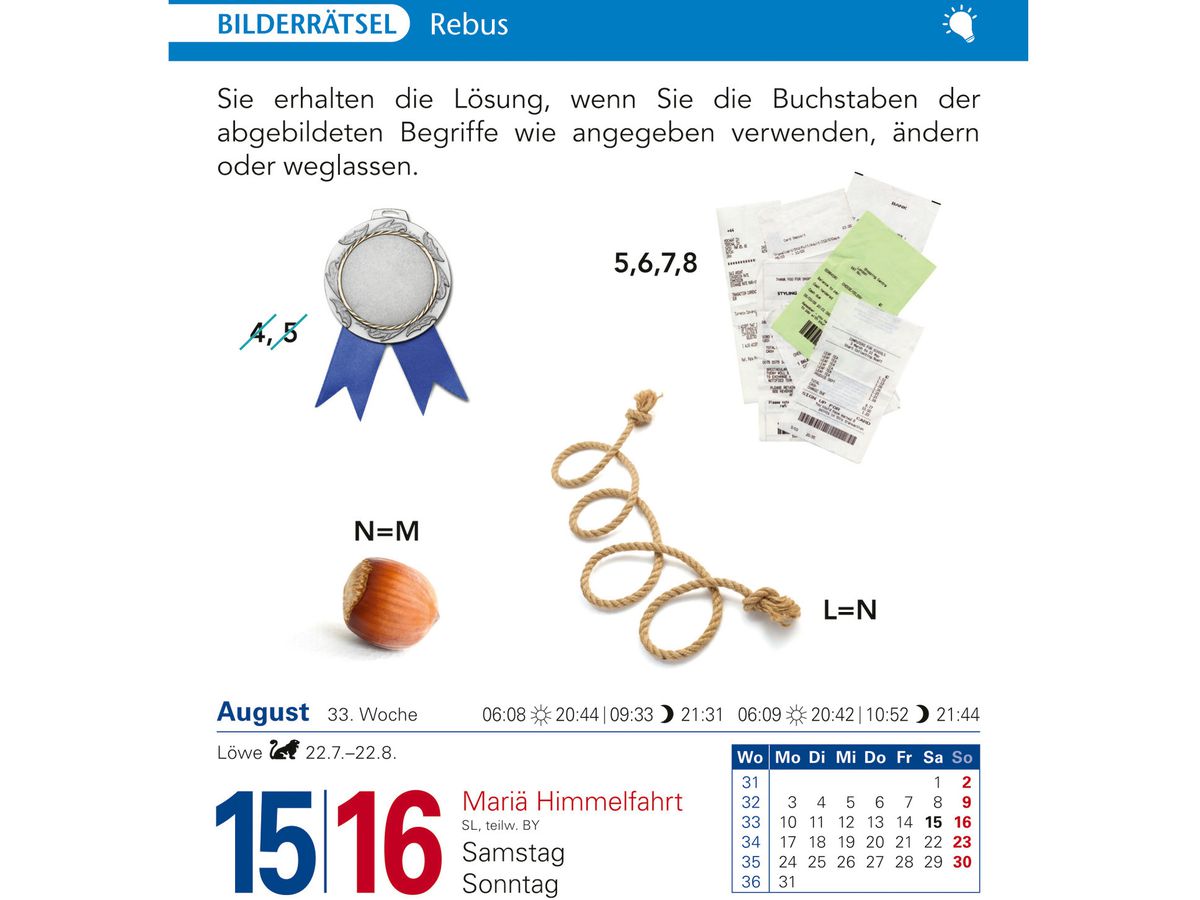 HARENBERG Calendrier détachable 2026 2103700+26 Brain Jogging DE 12.5x16cm (9783840035487)