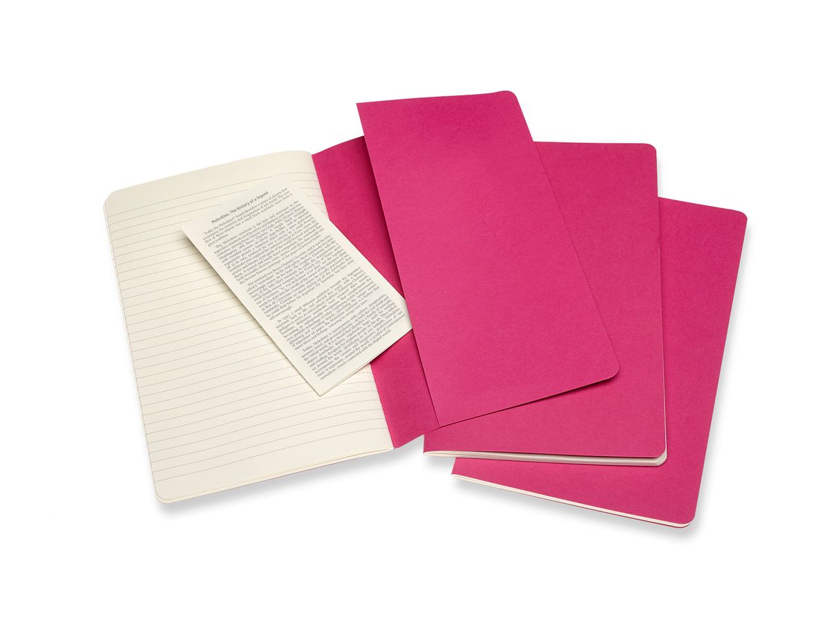 MOLESKINE Taccuino cartone 3x L/A5 629650 rigato, pink, 80 pagine (8058647629650)