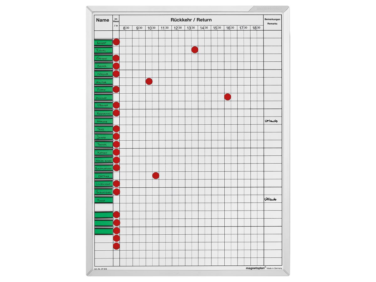 MAGNETOPLAN Attendance board 37016 450x600mm (4013695012247)