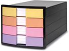 HAN Schubladenbox IMPULS A4/C4 14.75 schwarz/pastell, 4 Schubladen (4012473120112)