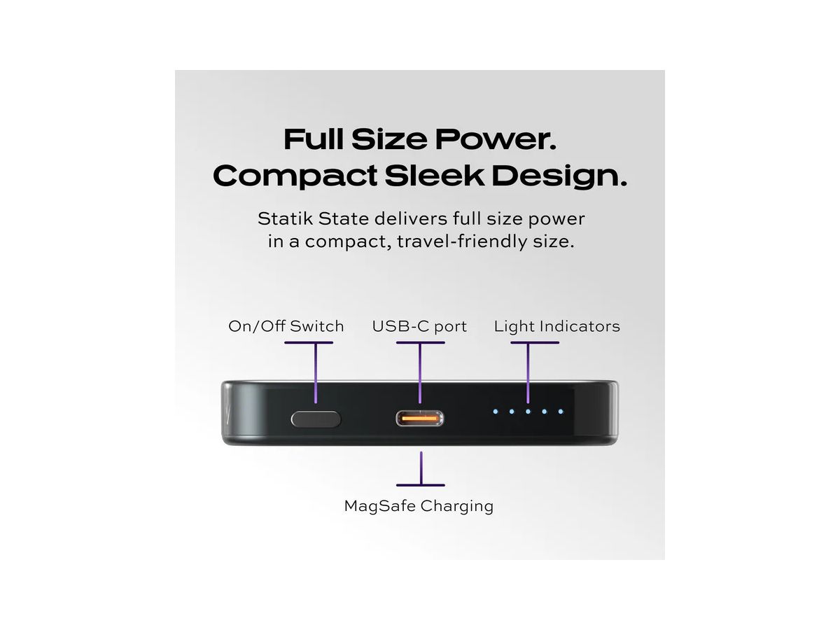 STATIK State Power Bank 5000mAh PUP-0431-BLK semisolid,MagSafe-compatible (0810024058549)