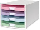 HAN Schubladenbox IMPULS A4/C4 14.75 weiss/pastell, 4 Schubladen (4012473120129)