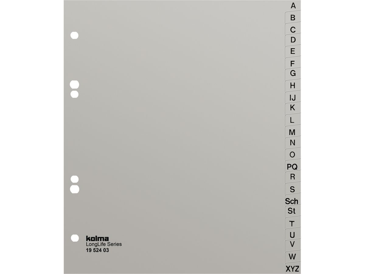 KOLMA Répertoires LongLife A5+ 19.524.03 gris A-Z 24 div. (7611967190425)