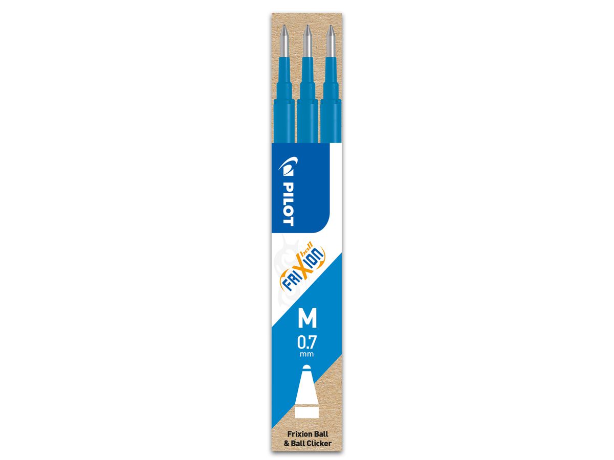 PILOT FriXion Refill 0.7mm BLS-FR7-SKL himmelblau 3 Stück (4902505584220)