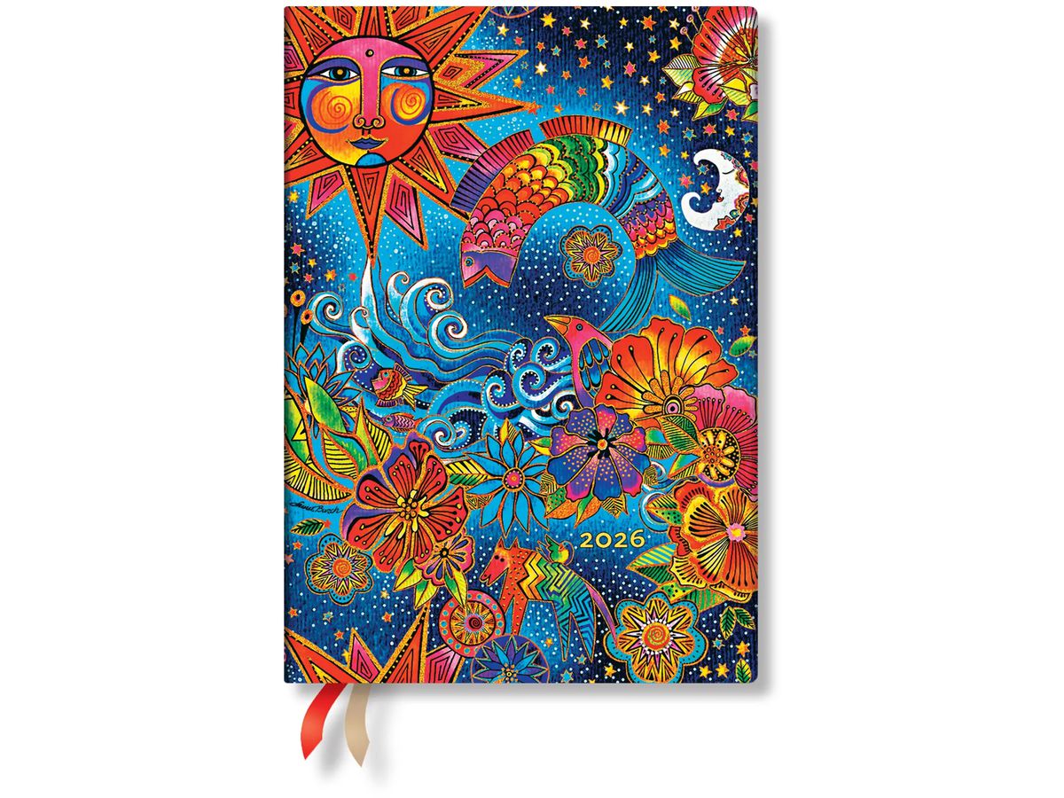 PAPERBLANKS Agenda Magie Céleste 2026 FF1078-5 1W/2S HOR Midi SC FR 13x18cm (9780349710785)