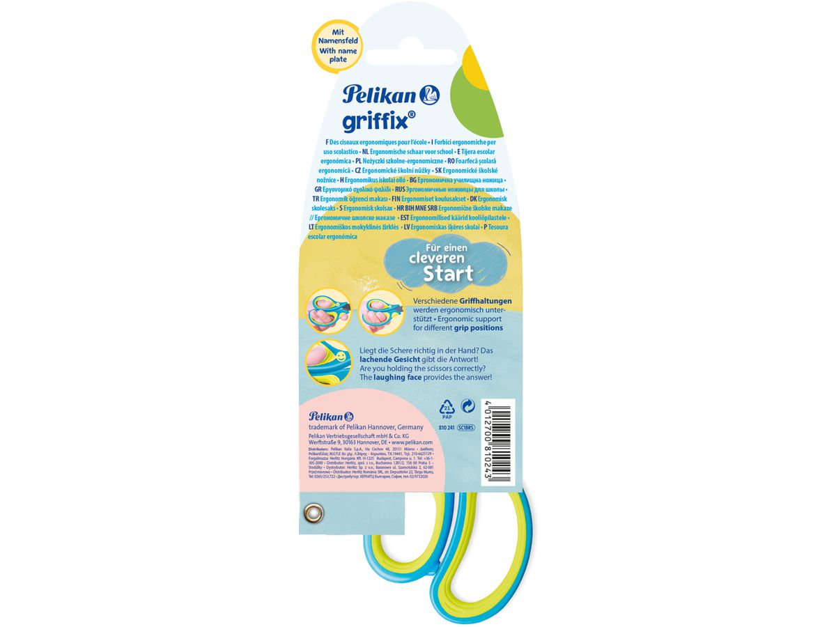 PELIKAN Scissors Griffix 810241 fresh blue, destrimani (4012700810243)