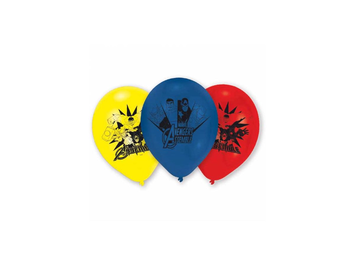 NEUTRAL Latexballons Avengers 6 Stk. 999234 gelb, rot, blau 22.8cm (0013051558949)