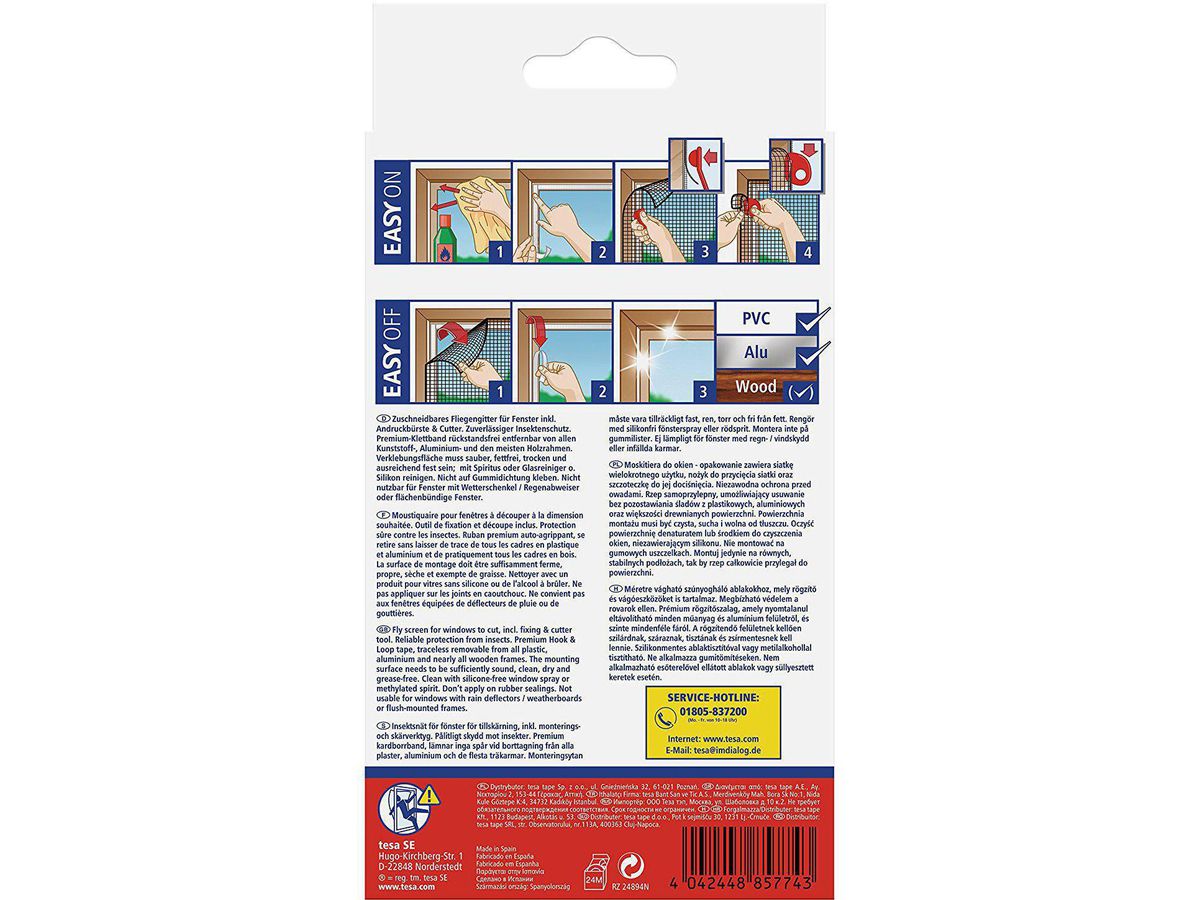 TESA Fliegengitter anthrazit 55918-00021 1.2x2.4m (4042448857743)