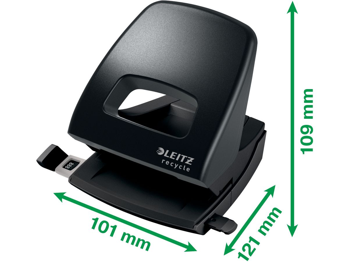 LEITZ Locher NeXXt Recycle 5003-00-95 schwarz, CO2 neutral 30 Blatt (4002432127047)