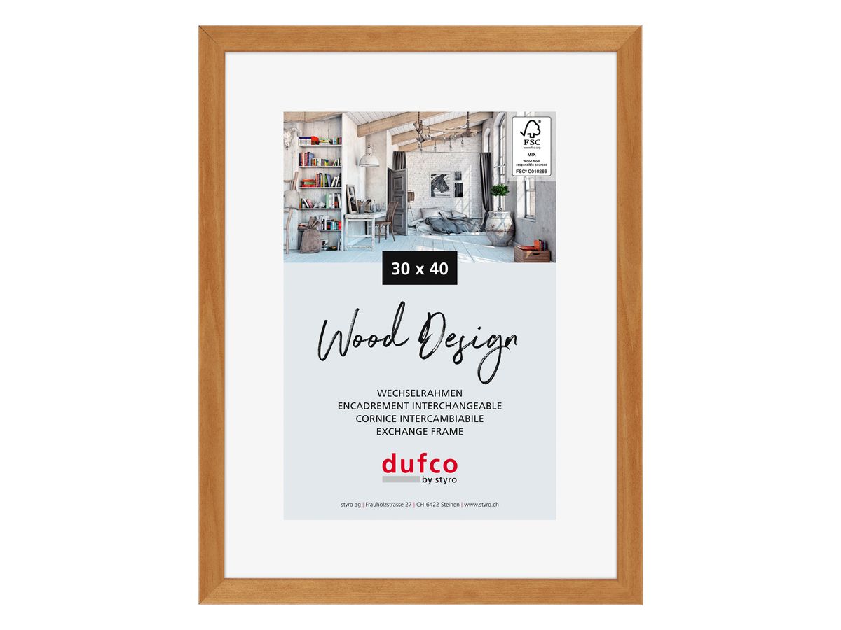 DUFCO Holz-Bilderrahmen 30x40cm 1610.80602 Toronto Kirschbaum (7610259806020)