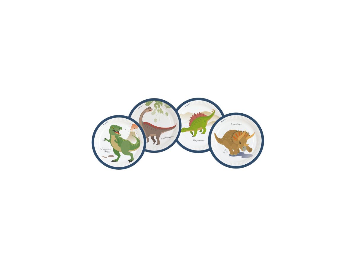 NEUTRAL Teller Dinosaurier 23cm 9903969-66 Rund, Papier 8 Stück (0194099067867)