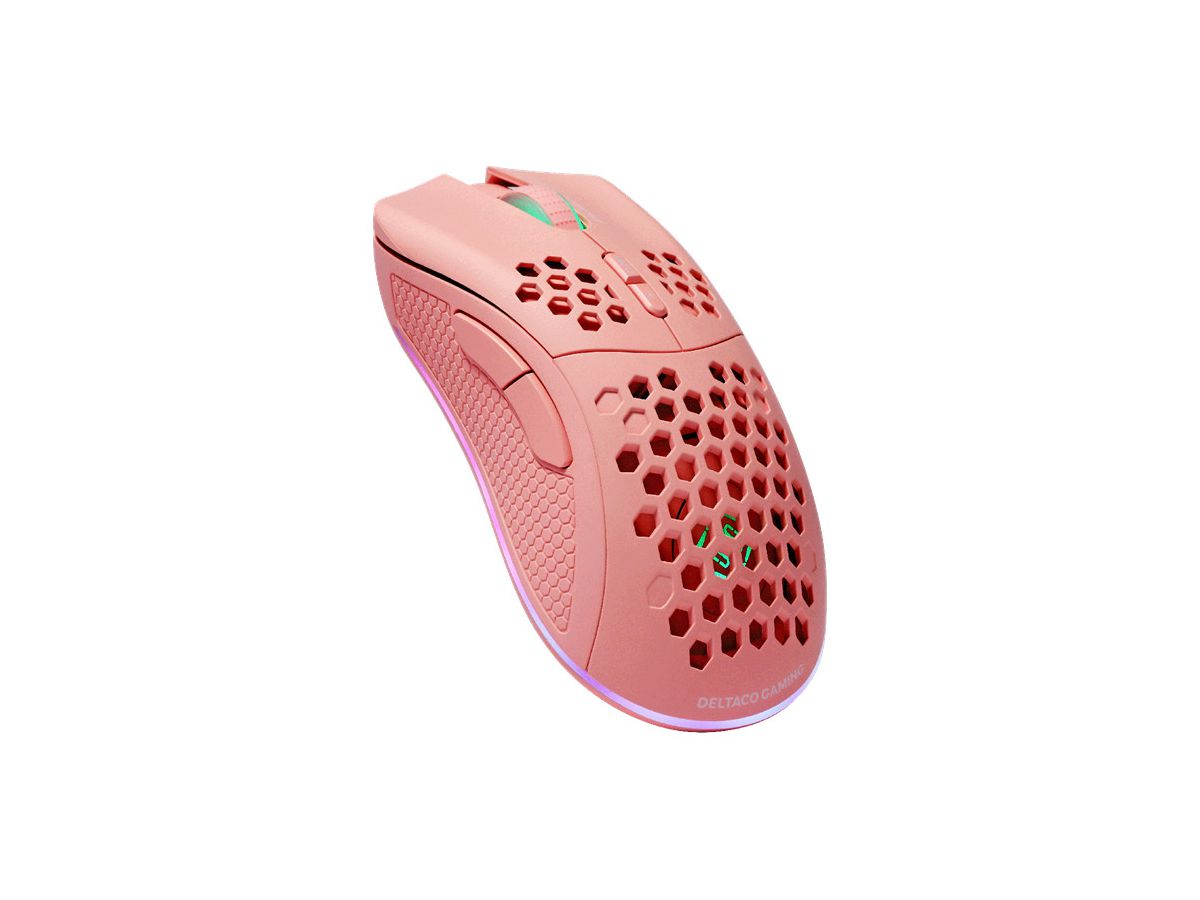 DELTACO Lightweight Gaming Mouse,RGB GAM-120-P Wireless, Pink, PM80 (7333048057235)