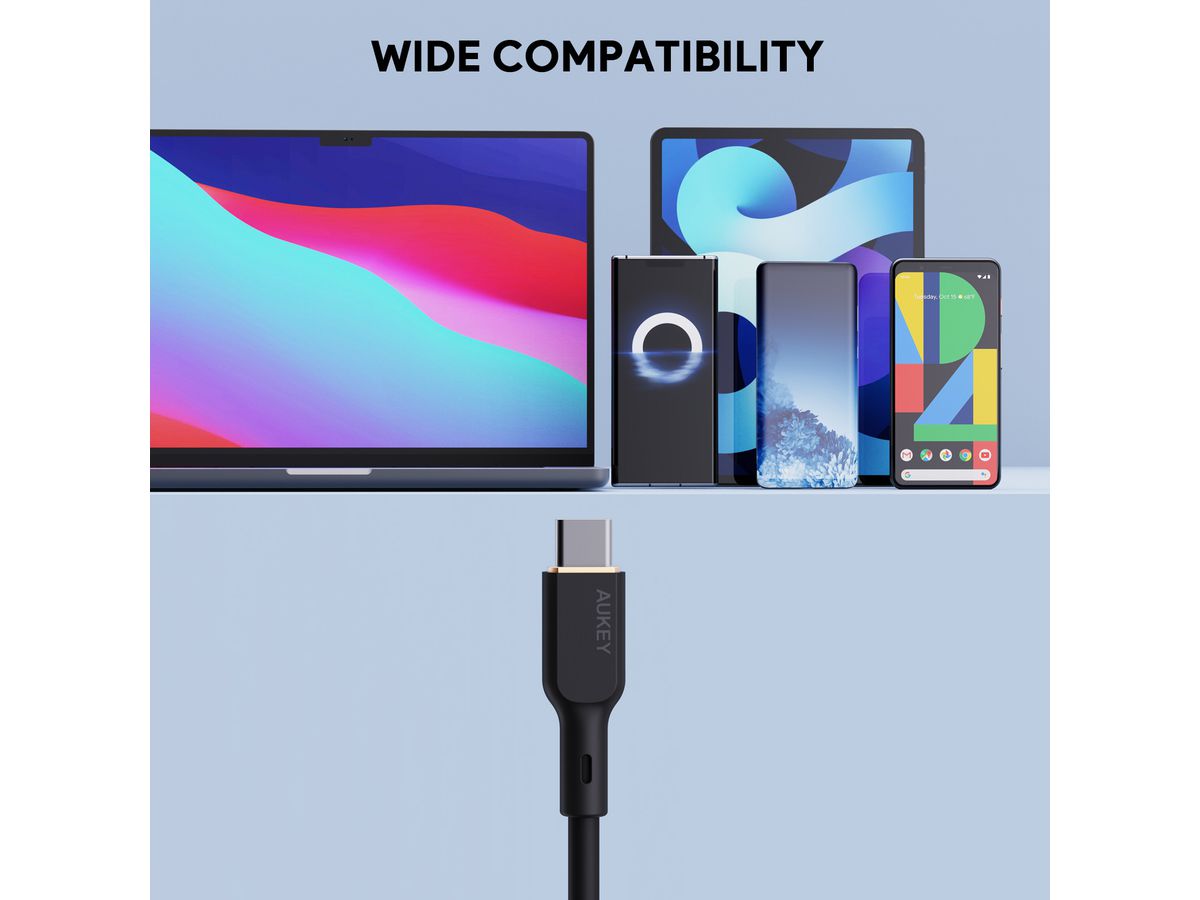 AUKEY Cable USB-C-to-C CB-SCC242 Silicone, 1.8m 240W (0689323787272)