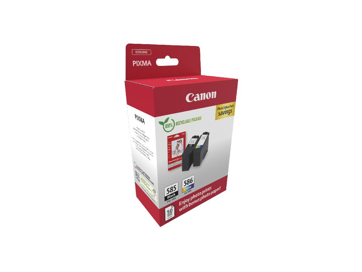 CANON Photo Value Pack CMYBK PGCL585/6 PIXMA TS7650i GP-501 50Bl. (8714574683089)