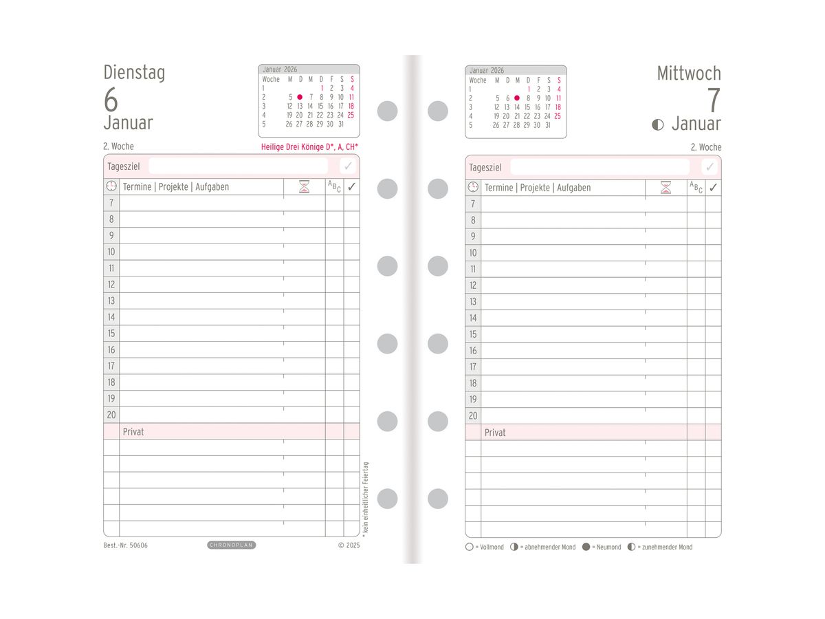 CHRONOPLAN Piano giornaliero sost. 2026 50606Z.26 1G/1P Mini (4004182088579)