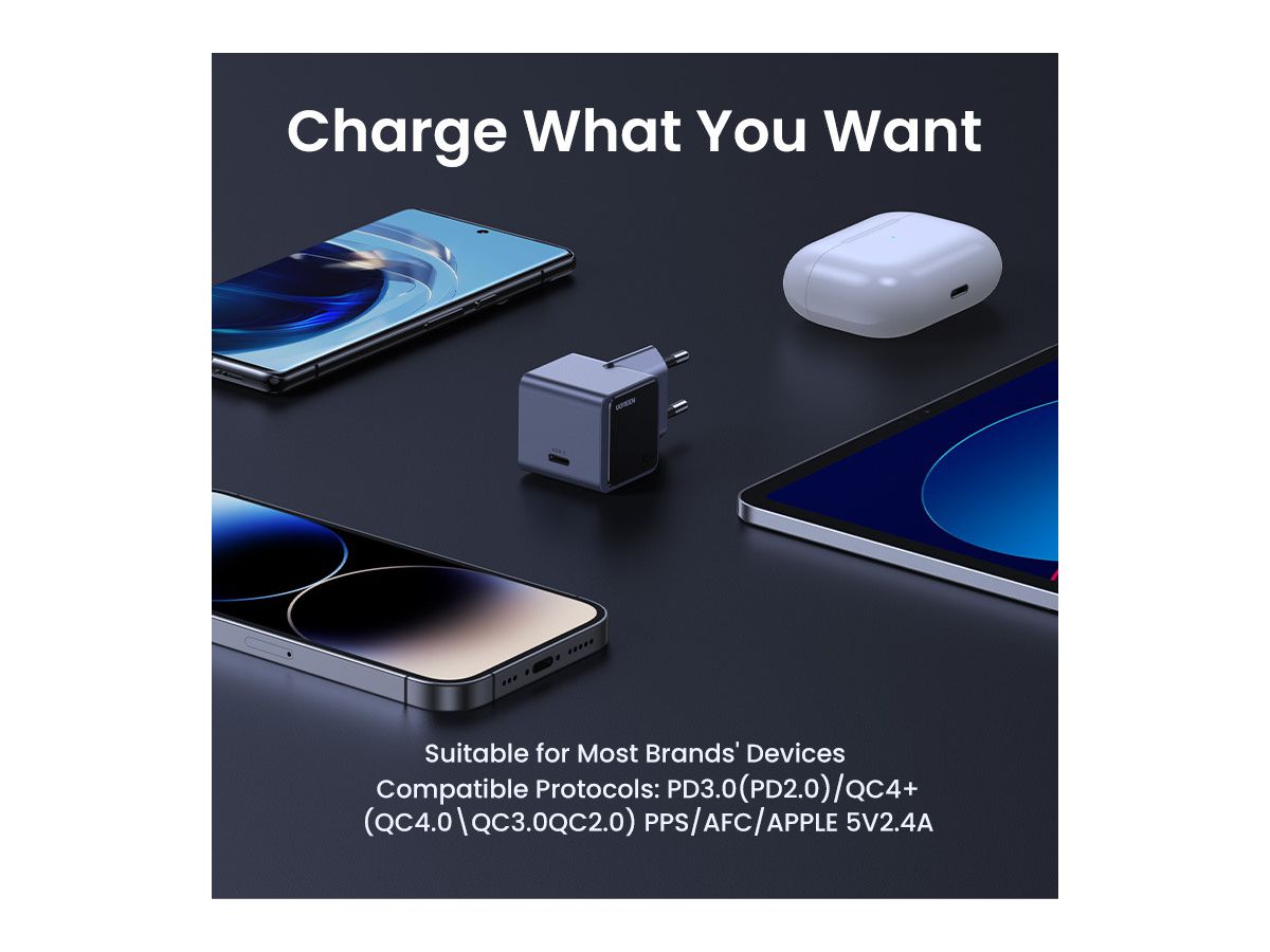 UGREEN USB-C Wallcharger Nexode S 35041 30W,1-Port, GaN,Fast Charger (6941876230419)