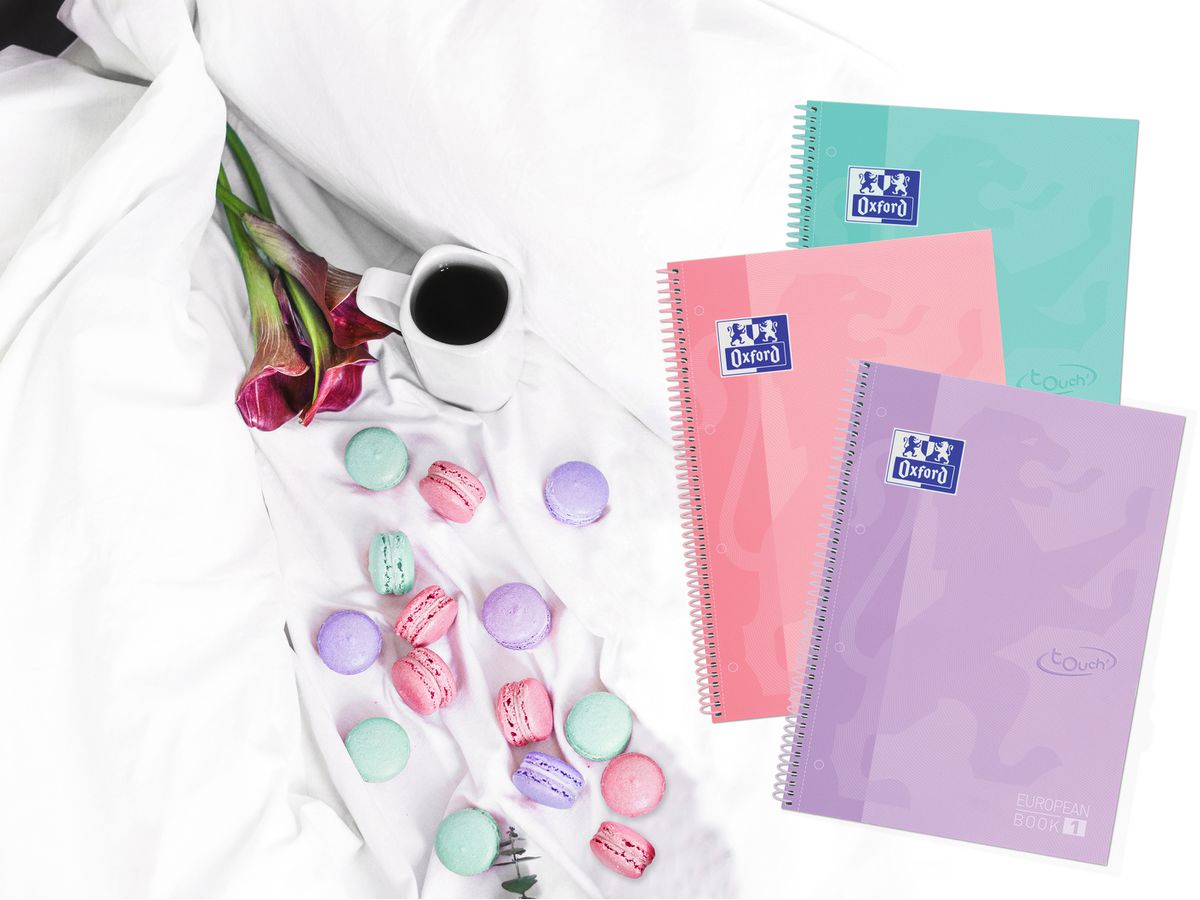 OXFORD Spiralbuch kariert 5mm A4+ 400117272 pastellrosa 80 Blatt (8412771028190)