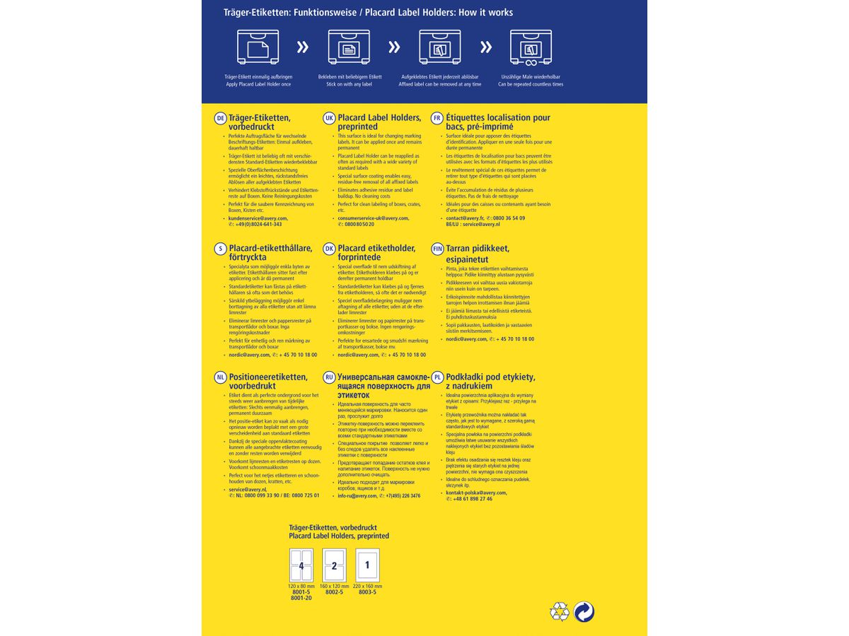 AVERY ZWECKFORM Etichette vettore 120x80mm 8001-5 grigio chiaro 20 pz./5 fogli (4004182334973)