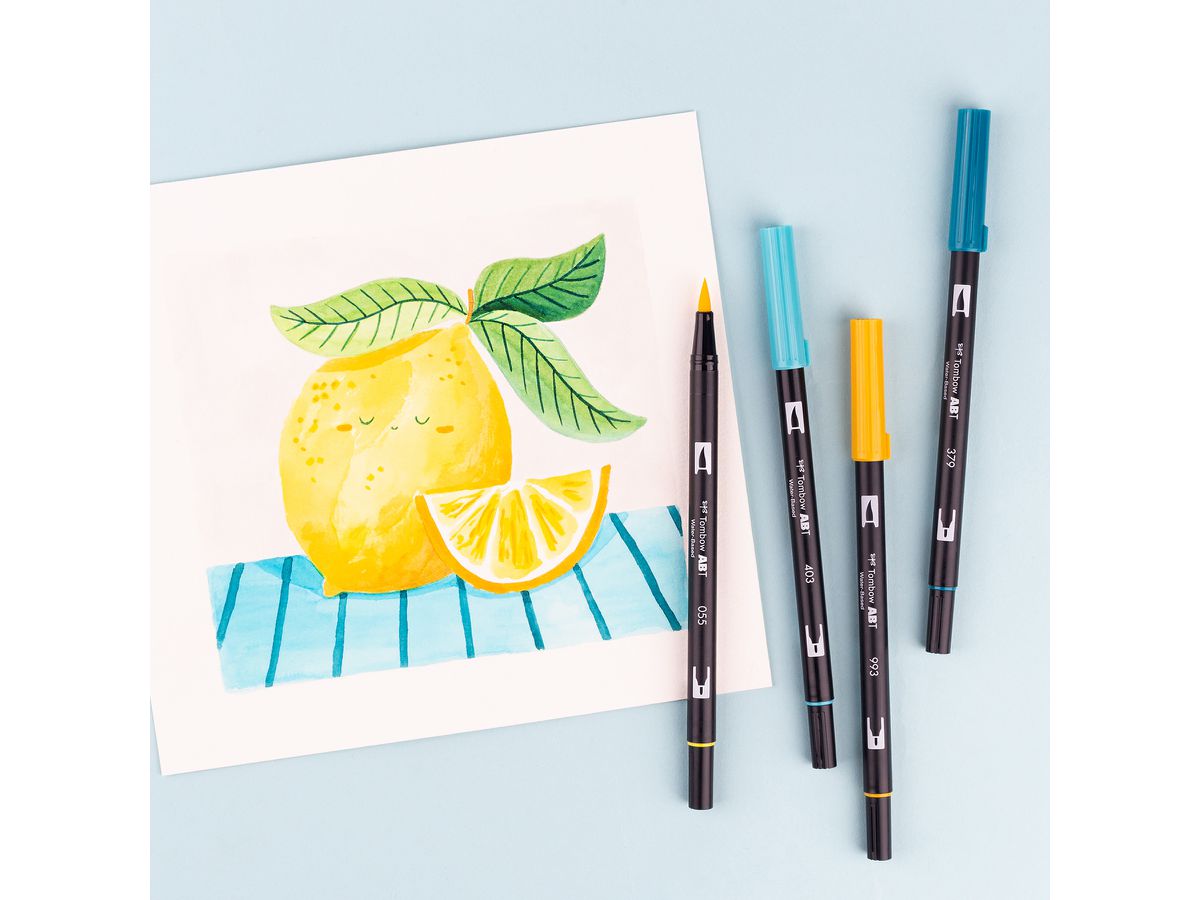 TOMBOW Dual Brush Pen ABT ABT-6PLEMON Lemon Squeezy 6 Stück (4003198106260)
