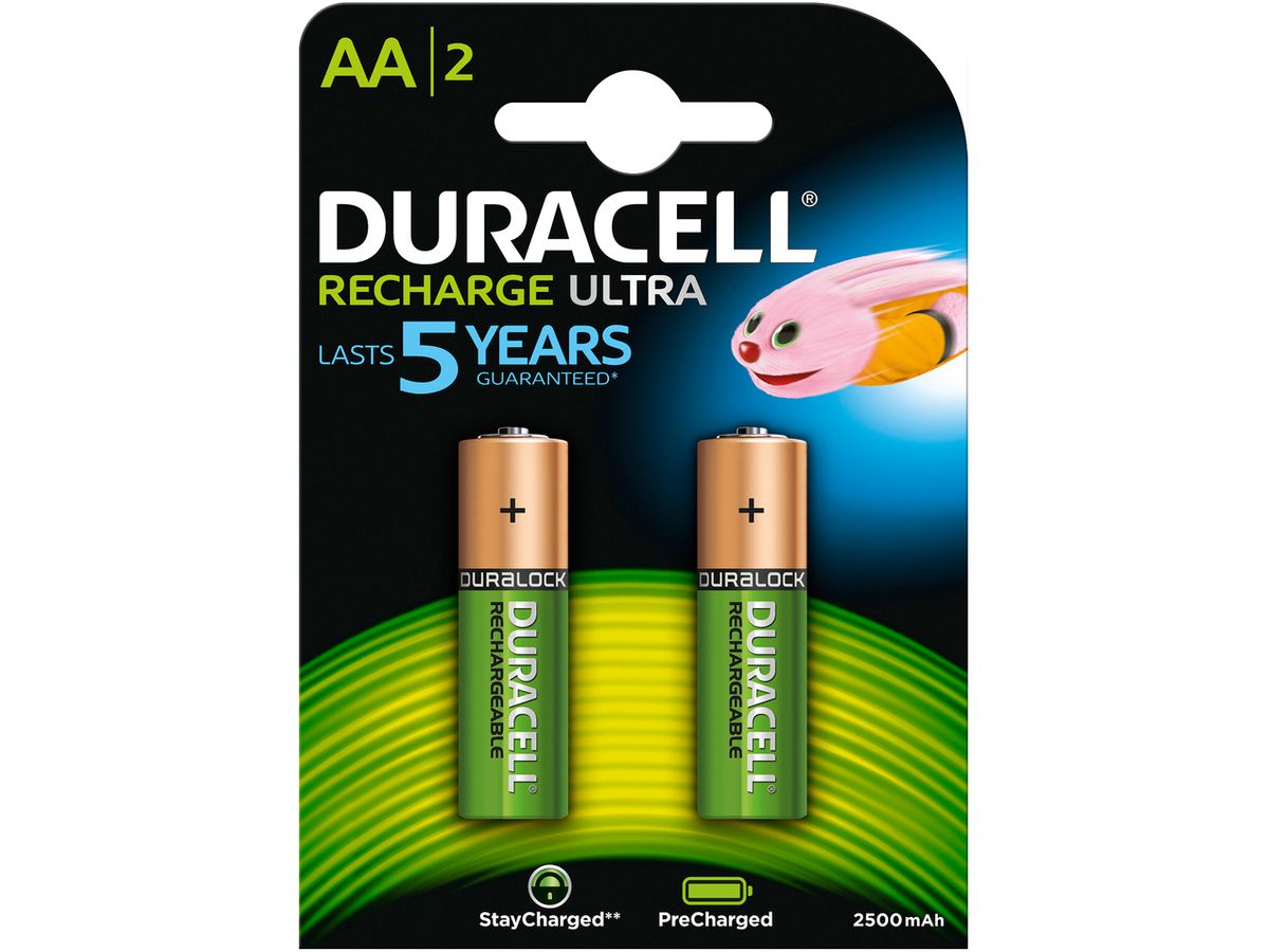 DURACELL Recharge Ultra PreCharged DX1500 AA,HR6,2400mAh,1.2V 2 Stück (5000394056978)