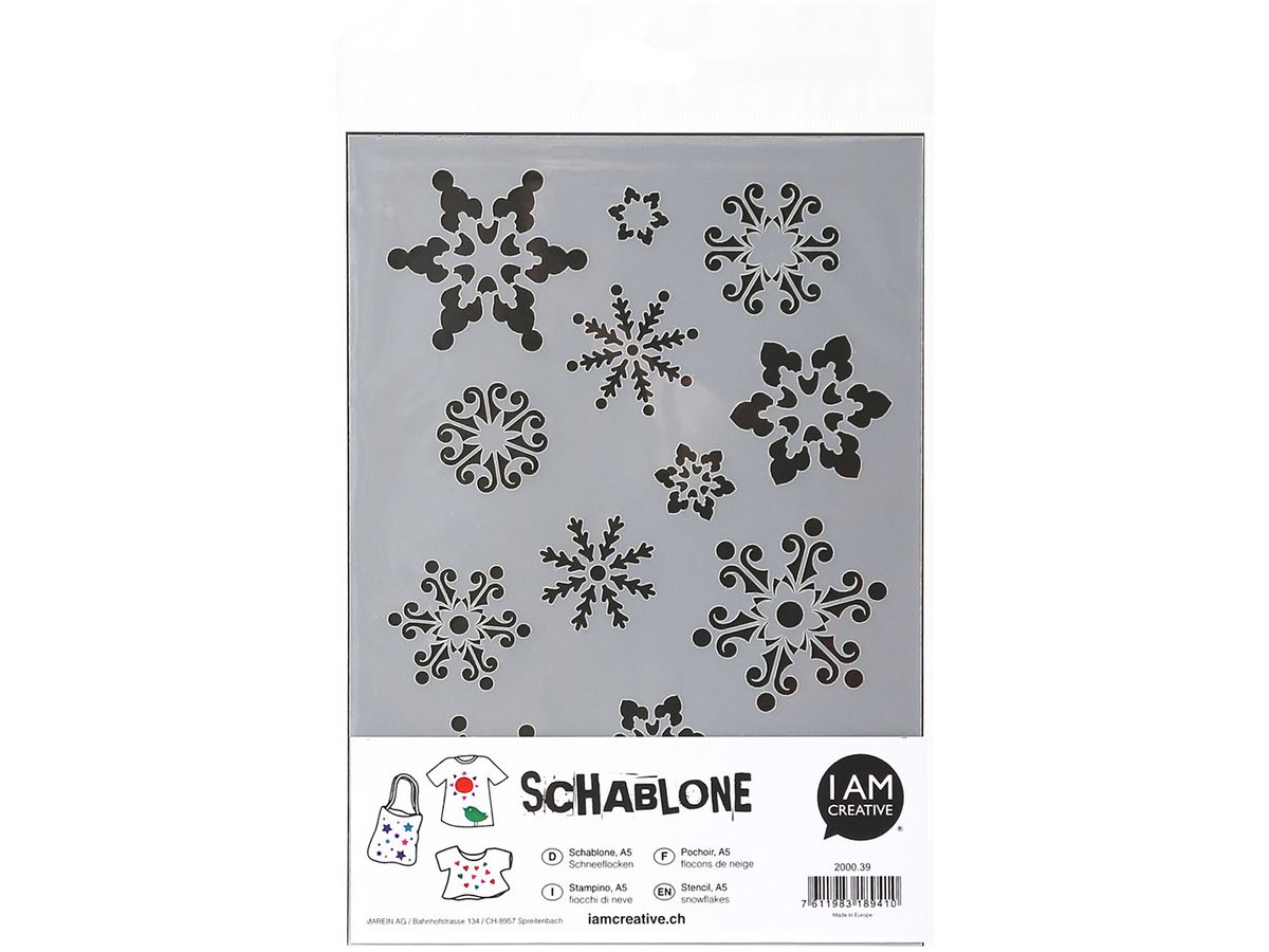 I AM CREATIVE Pochoir A5 2000.39 Flocon de neige (7611983189410)