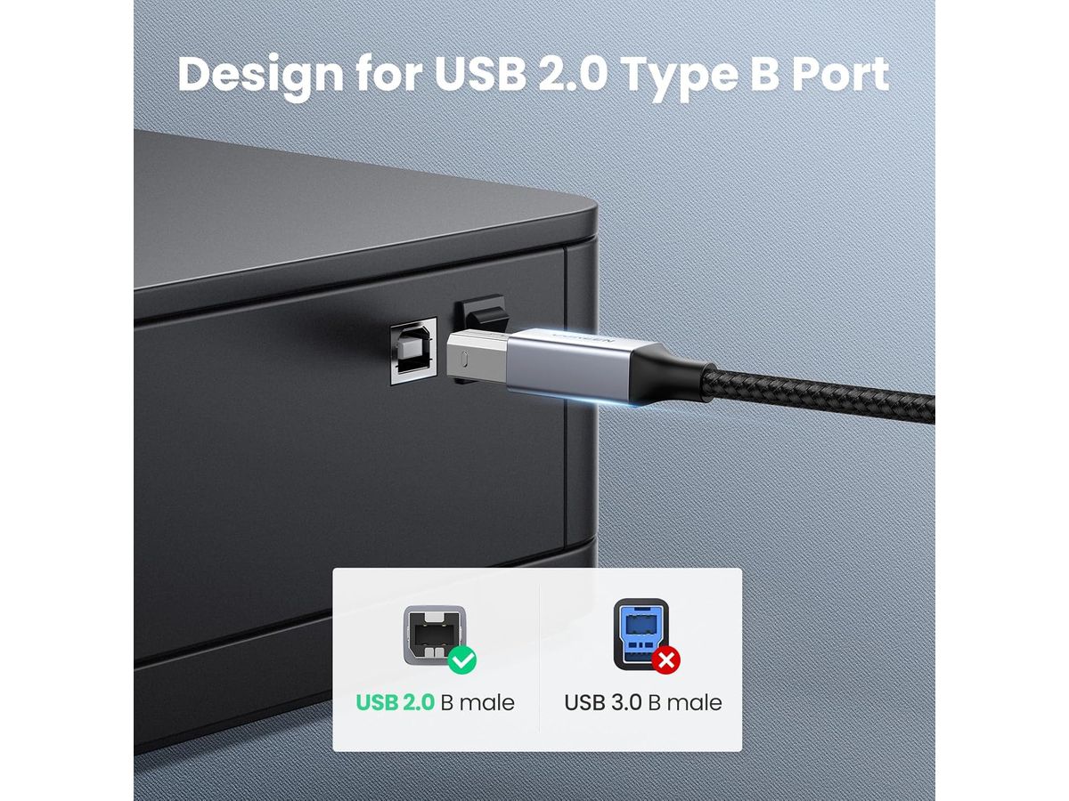 UGREEN Printer Cab. USB-C-USB-B 2.0 80808 3m,Black,BB (6957303888085)